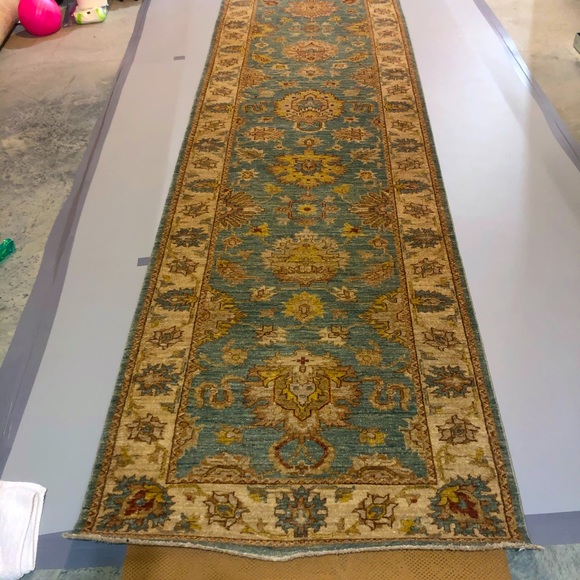 Authentic Peshawar Silk Oriental 10ft Runner - Picture 1 of 12